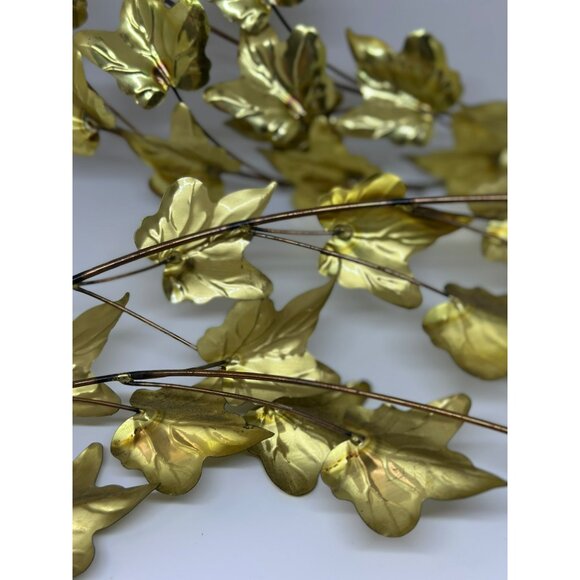 VTG HOMCO Metal Ivy Gold Tone Wall Art Decor Hanging Set of 2 Home Interiors - Picture 5 of 5